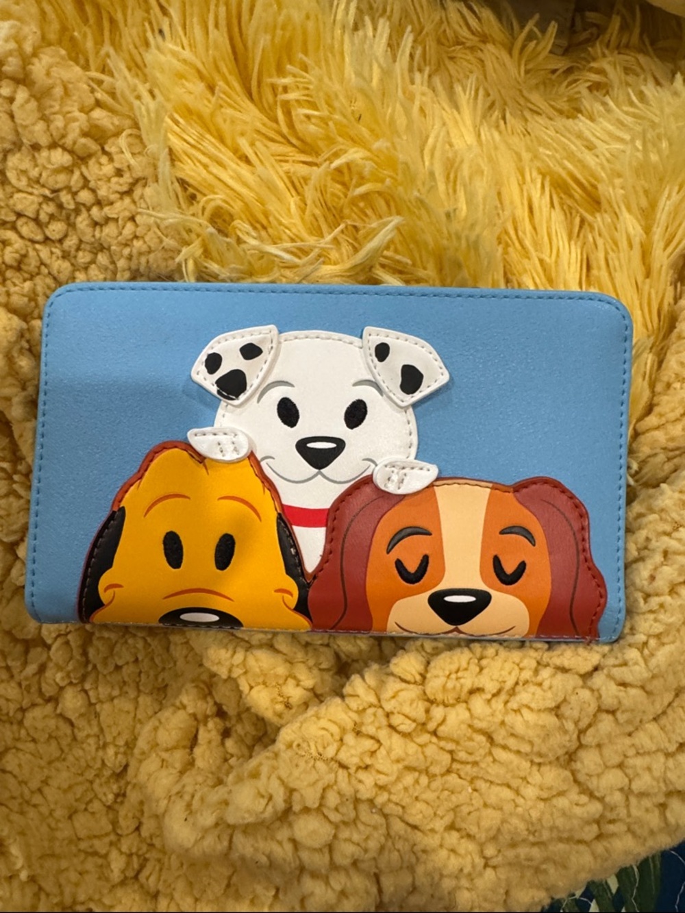 Disney Blue Trifold Wallet with Puppy Applique